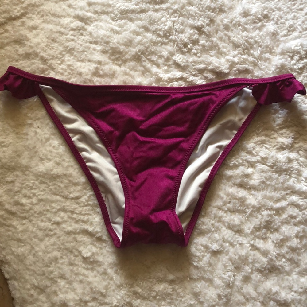 Fuchsia ruffle pink bikini bottom Victoria Secret
